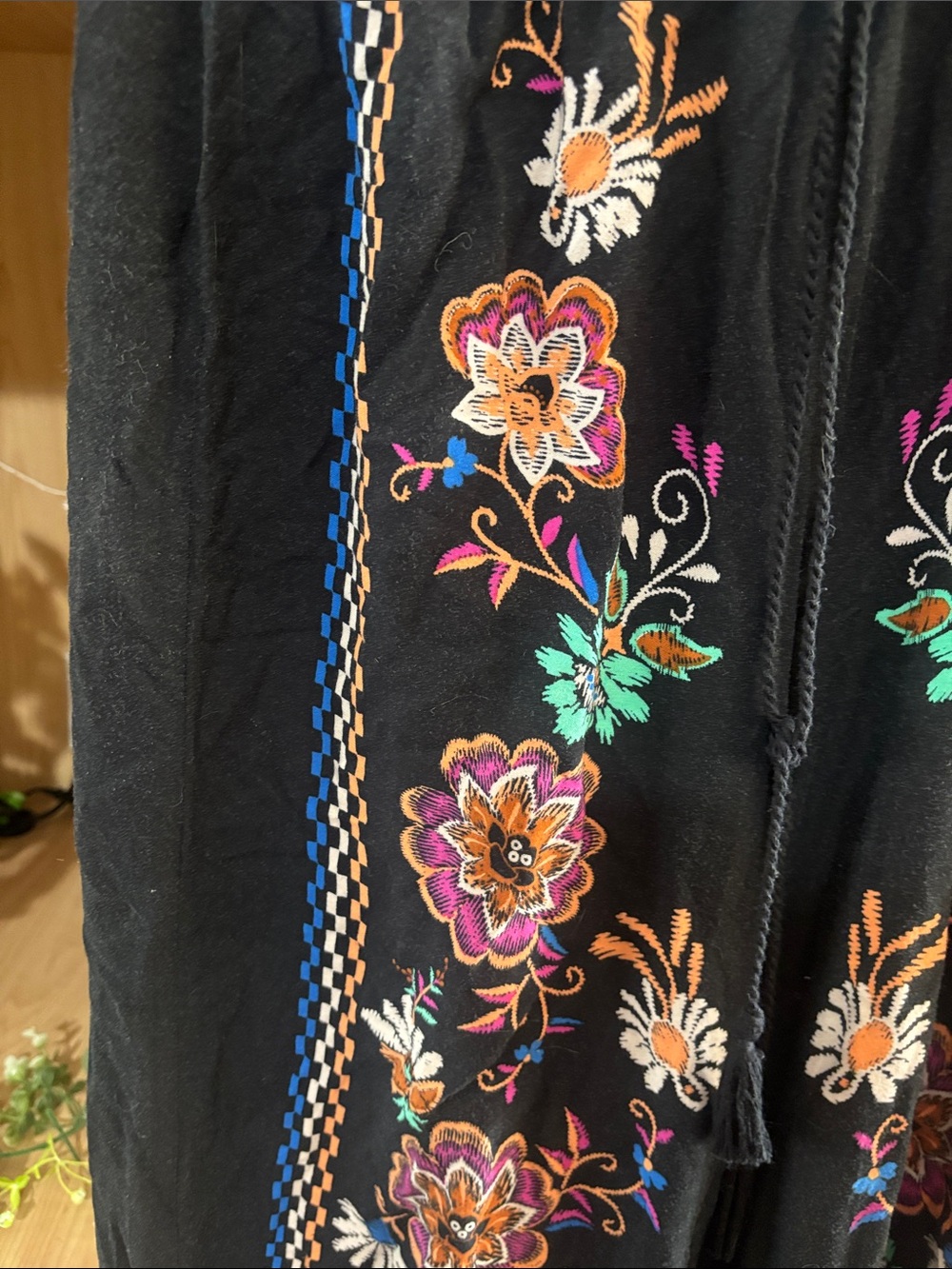 Flying Tomato Black Wide Leg Embroidered Palazzo Pants - Picture 4 of 6
